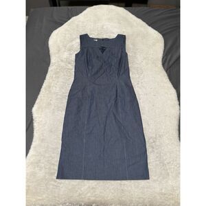 Santorelli Womens Blue Sleeveless Midi Dress Size 40 Back Zip